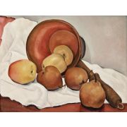 Still life with Anjou pears, apples and copper pot