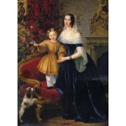Lady with a Little Girl and Dog