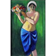 Woman Carrying a Flower Bowl