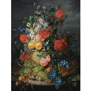 A Flower Still Life with Grapes