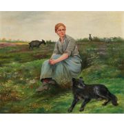 A Goatherd and Her Dog