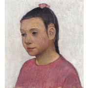 Portrait of an Italian girl in red dress