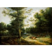 Forest Landscape with Cows