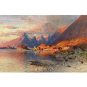 A Fjord Landscape at Sunset