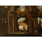 A Capriccio of Classical Ruins with Figures