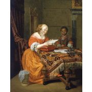 A Young Girl at a Table