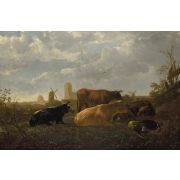 A Distant View of Dordrecht with a Sleeping Herdsman and Five Cows