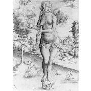 Memento Mori (A Nude Woman Holds a Sundial and Stands on a Skull with a Background Landscape)