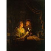 A Couple Reading by Candlelight