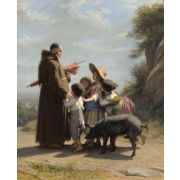 A Franciscan Monk With Children