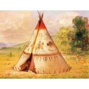A Crow Wigwam, Made of Buffalo Skins, in the Rocky Mountains