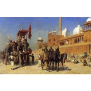 Great Mogul and his Court Returning from the Great Mosque at Delhi, India