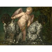 Cupid with Two Dogs