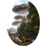 A Classical Landscape with a Man and a Woman Conversing