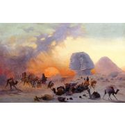 A Caravan Fleeing from a Desert Simoom near the Sphinx