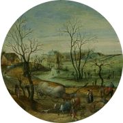 A Winter Landscape with Peasants