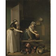 A Woman Furbishing Copper Pans