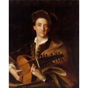 Portrait of the painter David Hoyer (1667–1720) as a musician in a studio