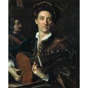 A man playing a lute