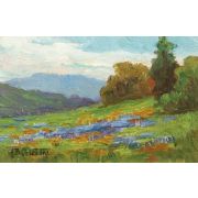 California Landscape with Poppies and Lupine