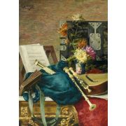 Still Life with Flowers and Musical Instruments