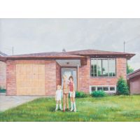 Family In Front of House