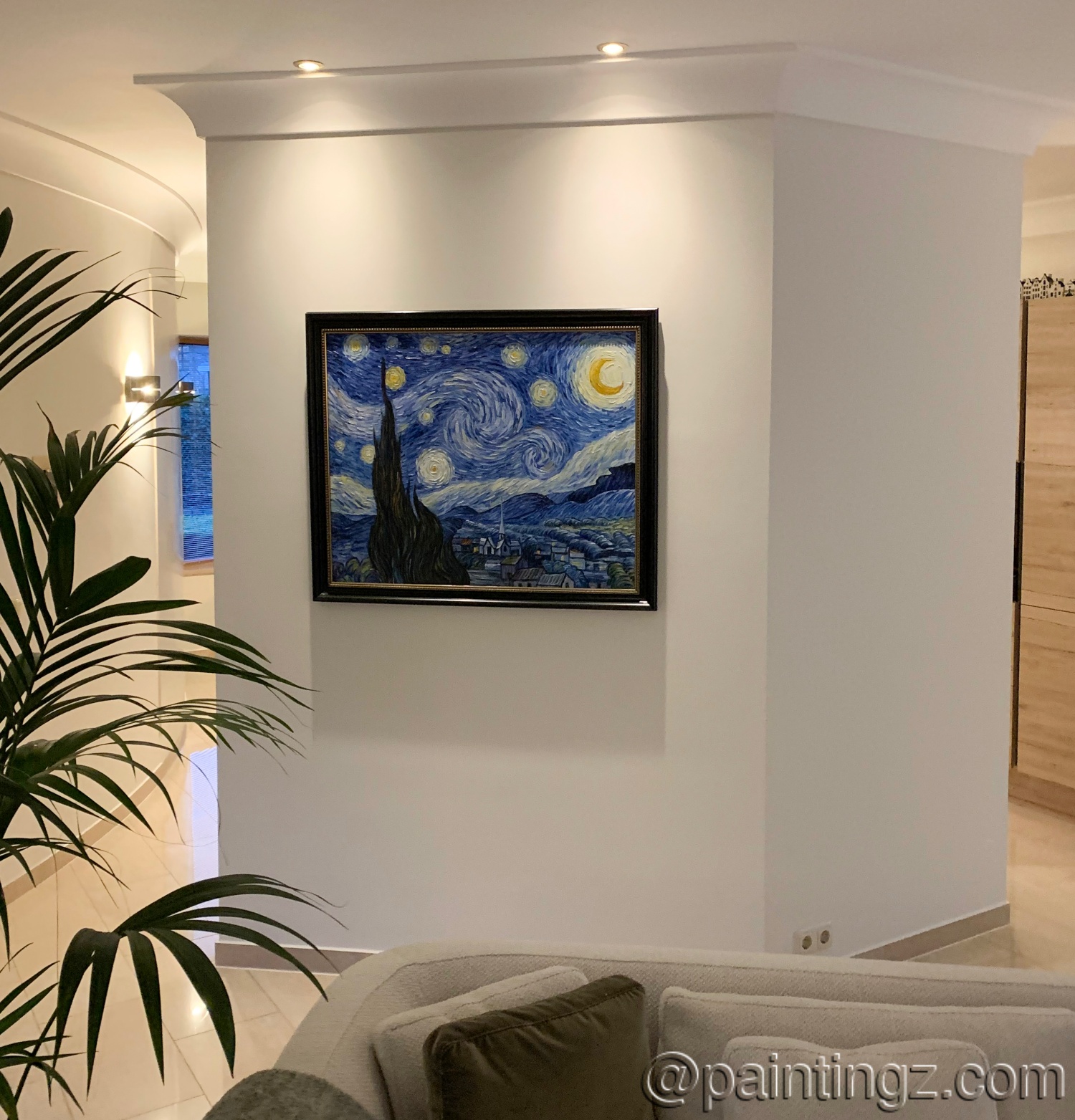 Starry Night Reproduction Painting Hanging in a Neitherland House