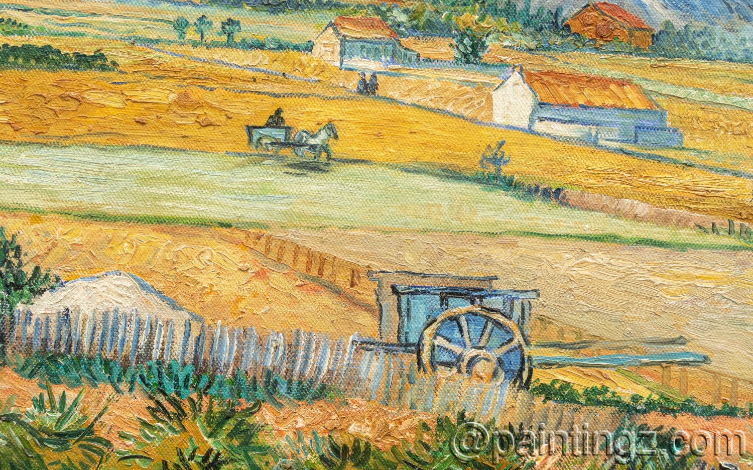 Close-up of Brushworks in "The Harvest" Reproduction Painting