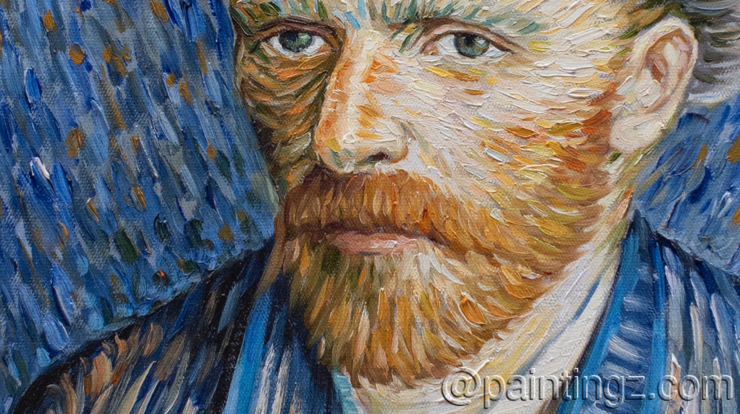 Close-up of Reproduction of Van Gogh's Self-Portrait