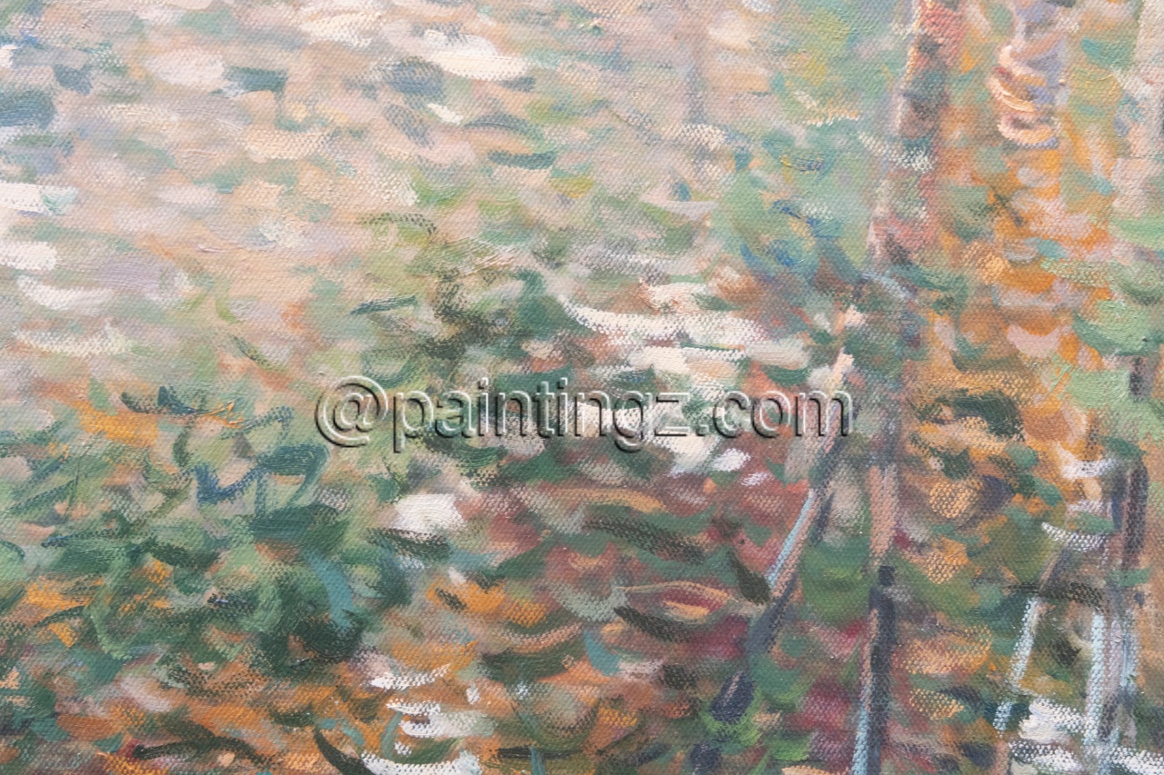 Pond Landscape, Monet Reproduction in Detail